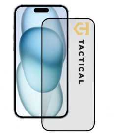 Tactical apsauginis stiklas Shield 5D skirtas Apple iPhone 15 Plus su juodos spalvos krašteliu