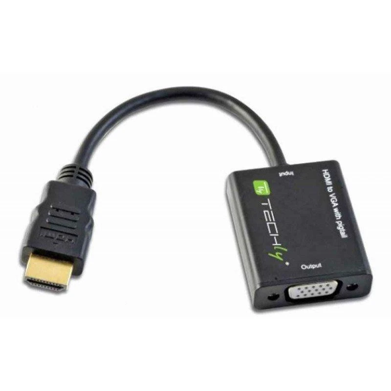Techly IDATA-HDMI-VGA2 vaizdo kabelio adapteris VGA (D-Sub) Juoda