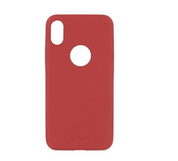 Tellur Raudonas plonas dirbtinės odos dėklas iPhone X/XS