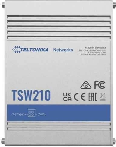 Šakotuvas Teltonika | Jungiklis | TSW210 | Nevaldomas | Tvirtinama prie sienos | Gigabit Ethernet (vario) jungtys kiekis 8 | SFP jungtys kiekis 2 | 24 mėn.