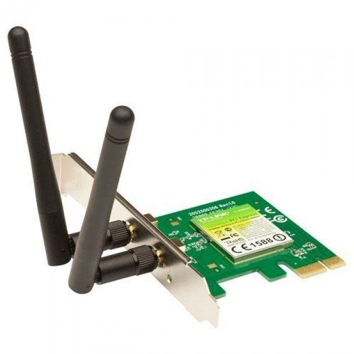 TP-LINK 300MBit/s WLAN-N PCI Express adapteris Atheros-Chipsatz 2T2R 2,4GHz 802.11b/g/n 2 nuimamos antenos