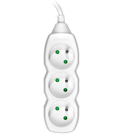 TRACER TRALIS44613 Prailginimo laidas TRACER PowerCord 1,5m 3 lizdai baltas