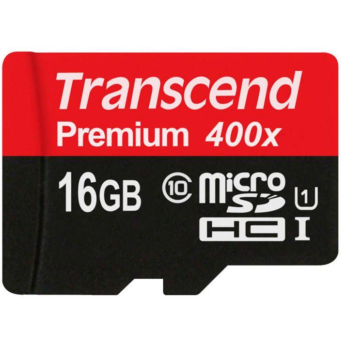 Atminties kortelė TRANSCEND 16GB Micro SDHC 10 klasės UHS-I kortelė