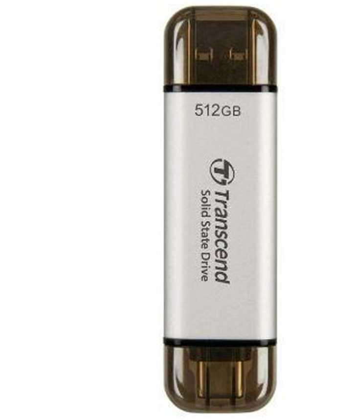 Kietasis diskas TRANSCEND 512GB,USB EXTERNAL SSD, ESD300S, USB 10GBPS, TYPE C, Sidabrinis