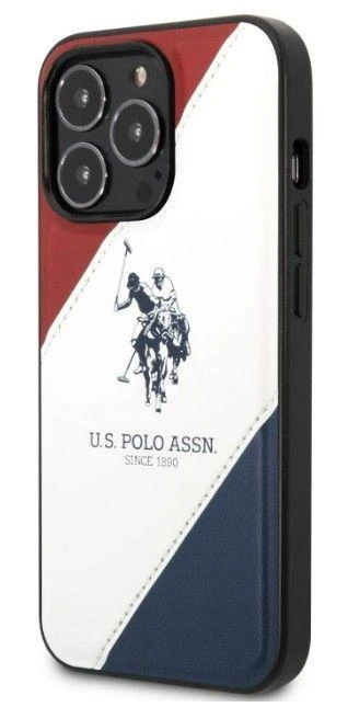 Dėklas Us Polo Assn US Polo USHCP14LPSO3 Apple iPhone 14 Pro 6,1″ baltos spalvos Tricolor Embossed