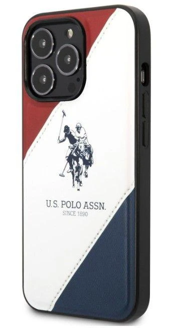 Us Polo Assn US Polo USHCP14XPSO3 Apple iPhone 14 Pro Max 6.7" dėklas telefonui baltos spalvos Tricolor Embossed
