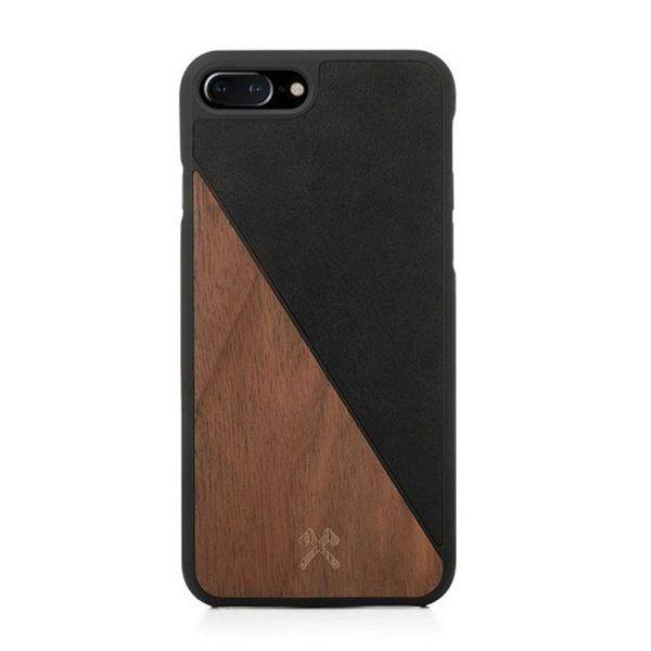 Dėklas Woodcessories EcoSplit medinis+odinis iPhone 7+ / 8+ riešuto/juodo eco249