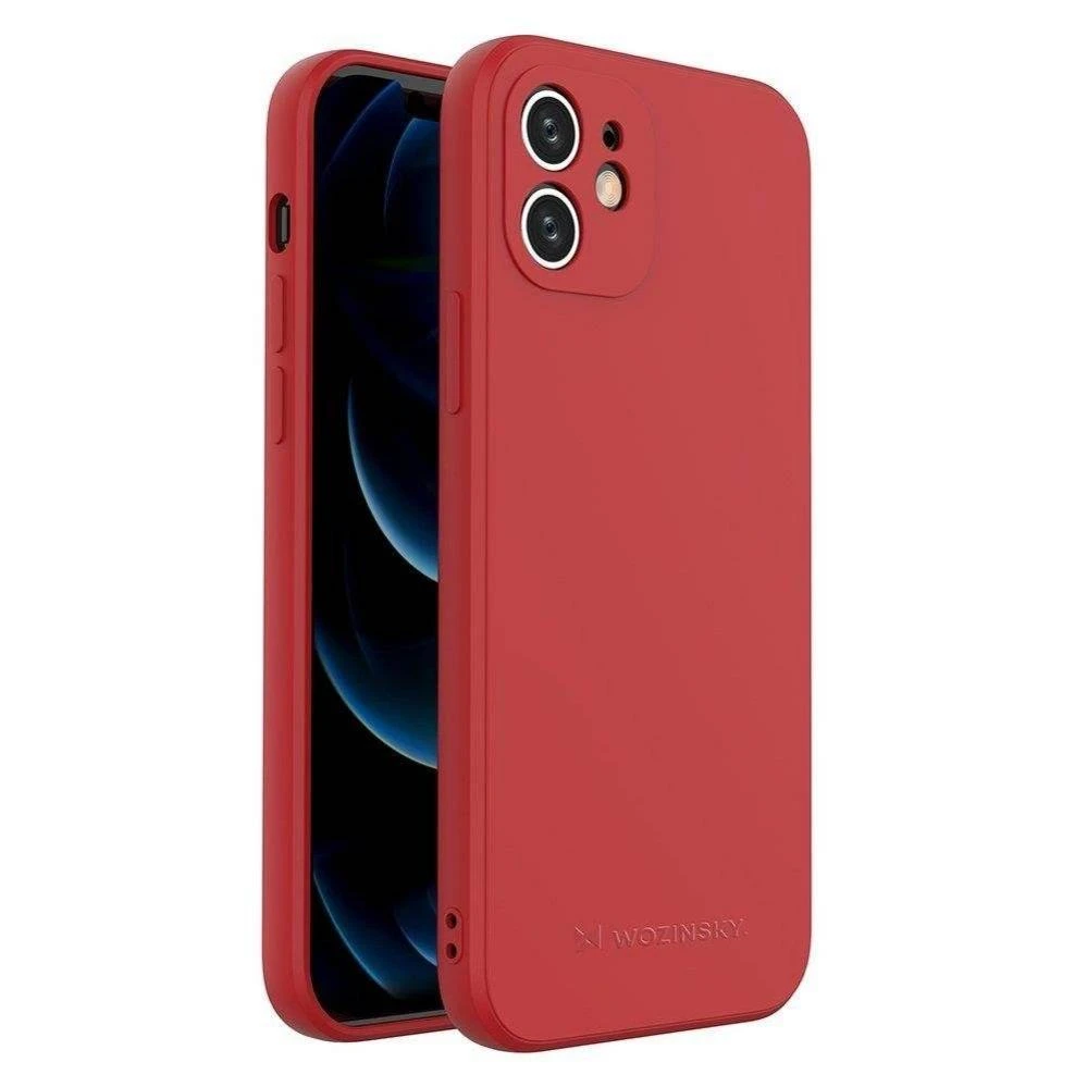 Wozinsky Color Case silikoninis lankstus patvarus dėklas iPhone XS Max raudonas