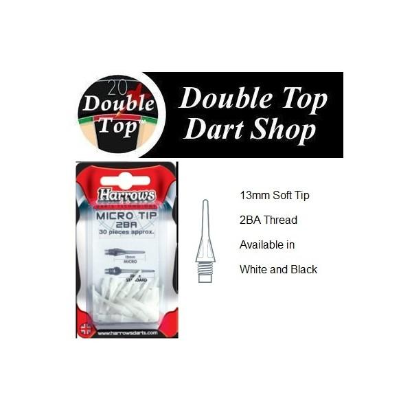 Softips Harrows Spare Micro Tip juoda/balta 30 vnt.