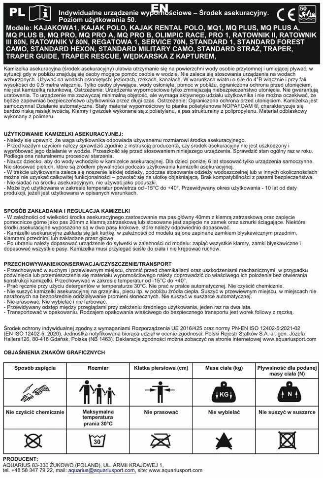 „Aquarius Belaying“ standartinė liemenė (2XL)