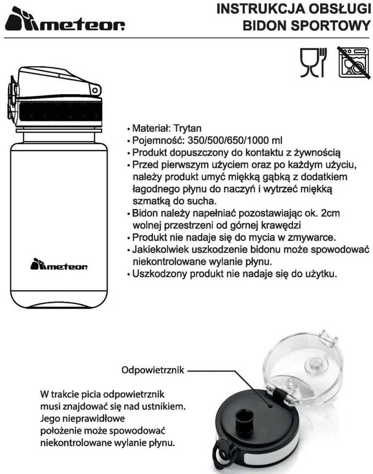 Gertuvė Bidon Meteor 1000 ml tamsiai mėlyna 55863