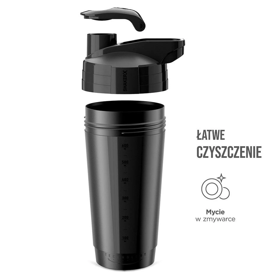 Gertuvė Bidon shaker NO10 600 ml juoda