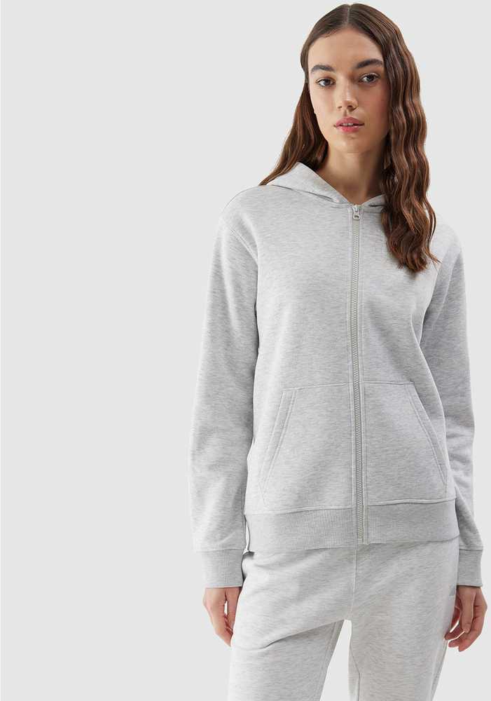 Bluza damska 4F F0956 chłodny šviesiai pilkas melanžas 4FWSS24TSWSF0956 27M (S)