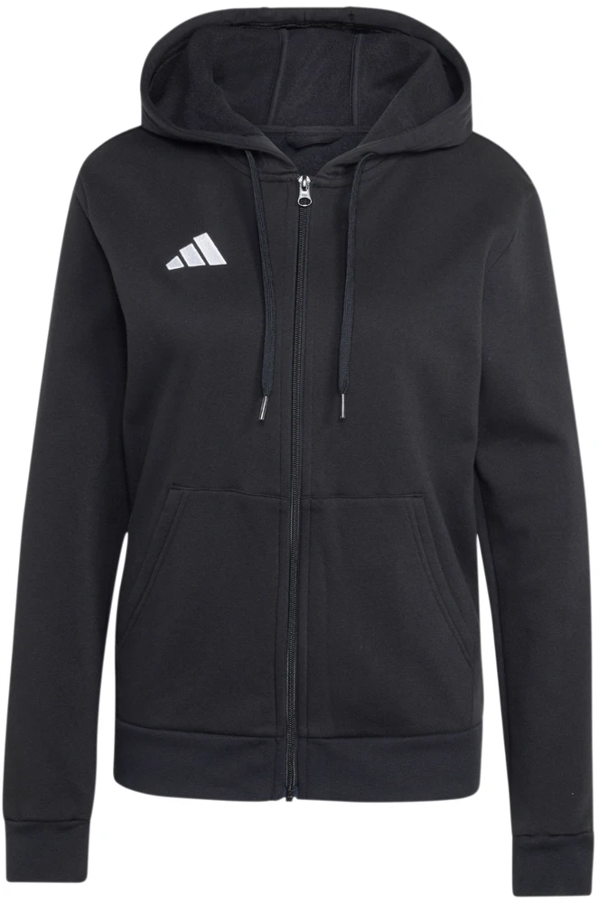 Moteriškas adidas Entrada 26 džemperis su pilnu užtrauktuku, juodas KF5939