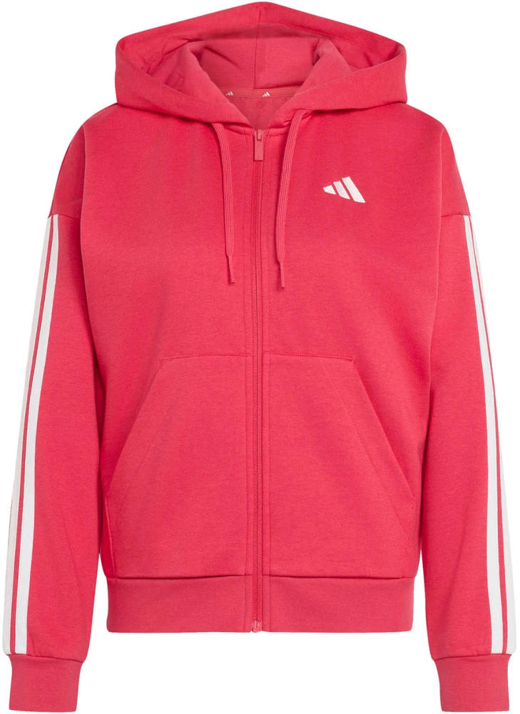 Bluza damska adidas Essentials 3-Stripes Full-Zip Fleece Hoodie rožinė KF6272 (S)