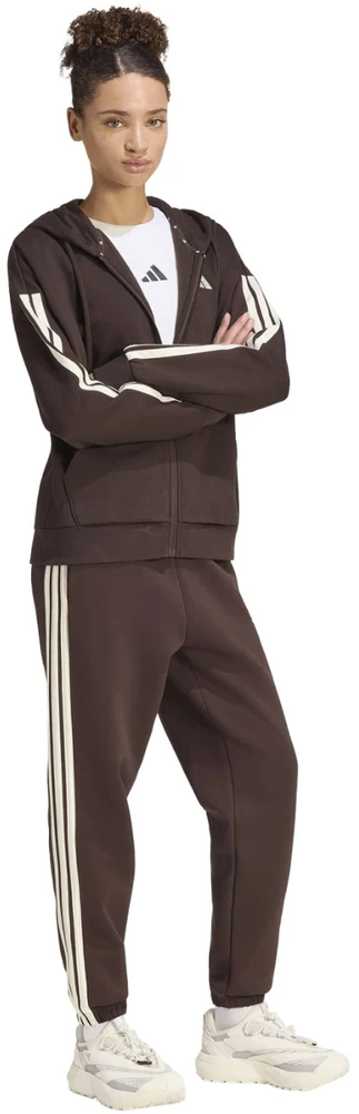 Bluza damska adidas Essentials 3-Stripes Full-Zip Fleece Hoodie ruda KX0784 (2XL)
