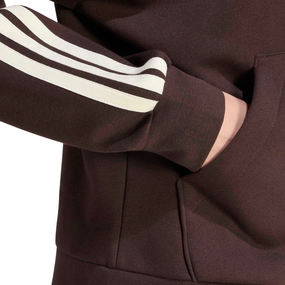 Bluza damska adidas Essentials 3-Stripes Full-Zip Fleece Hoodie ruda KX0784 (2XL)