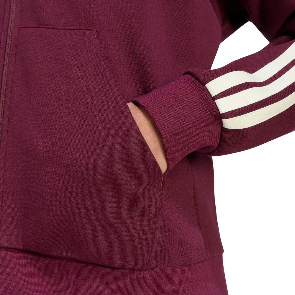 Bluza damska adidas Essentials 3-Stripes Full-Zip bordinė KX0785 (L)