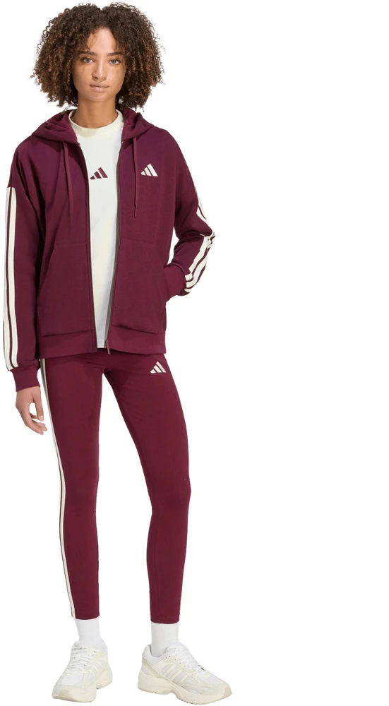 Bluza damska adidas Essentials 3-Stripes Full-Zip bordinė KX0785 (L)