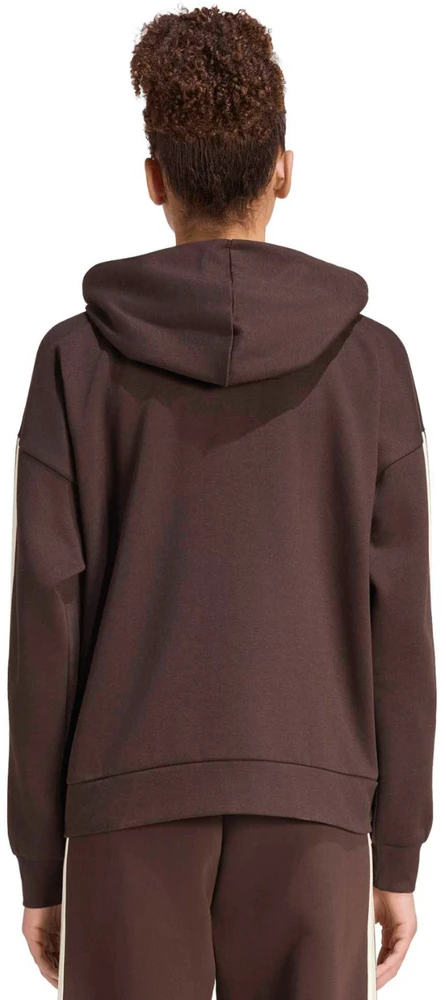 Bluza damska adidas Essentials 3-Stripes Full-Zip Fleece Hoodie ruda KX0784 (2XL)