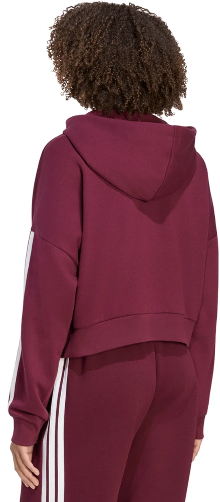 Bluza damska adidas Essentials 3-Stripes French Terry Quarter-Zip bordinė KF8316 (S)