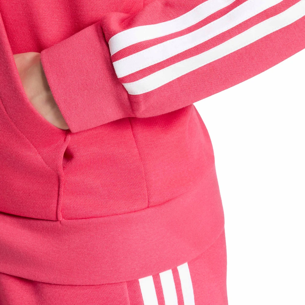 Bluza damska adidas Essentials 3-Stripes Full-Zip Fleece Hoodie rožinė KF6272 (S)