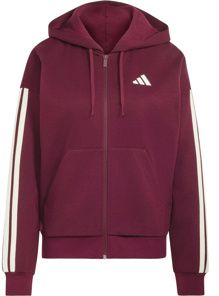 Bluza damska adidas Essentials 3-Stripes Full-Zip bordinė KX0785 (L)