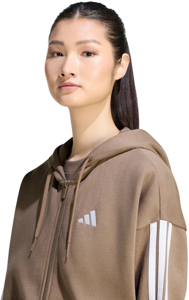 Bluza damska adidas Essentials 3-Stripes Full-Zip Fleece Hoodie jasny ruda KF6273 (S)