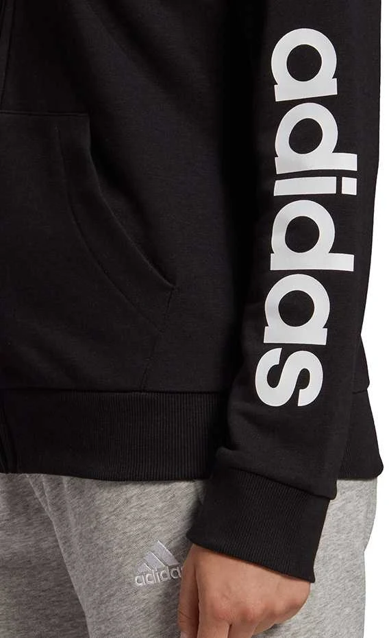 Džemperis moterims Adidas Essentials Linear Ful Zipp Hoodie W GL0791, juodas