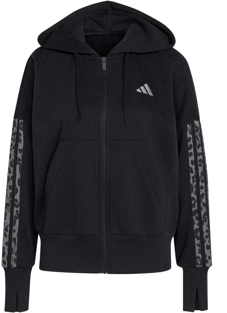 Bluza damska adidas Seasonal Essentials Animal Print 3-Stripes Full-Zip Hooded juoda KS8002 (2XL)
