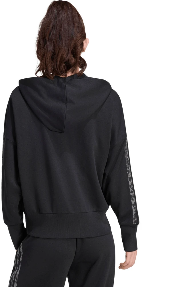 Bluza damska adidas Seasonal Essentials Animal Print 3-Stripes Full-Zip Hooded juoda KS8002 (2XL)