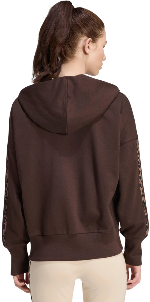 Bluza damska adidas Seasonal Essentials Animal Print 3-Stripes Full-Zip Hooded ruda KV9299 (S)
