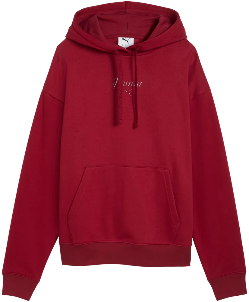 Bluza damska Puma ESS Script Comfort Hoodie raudona 694136 23 (S)