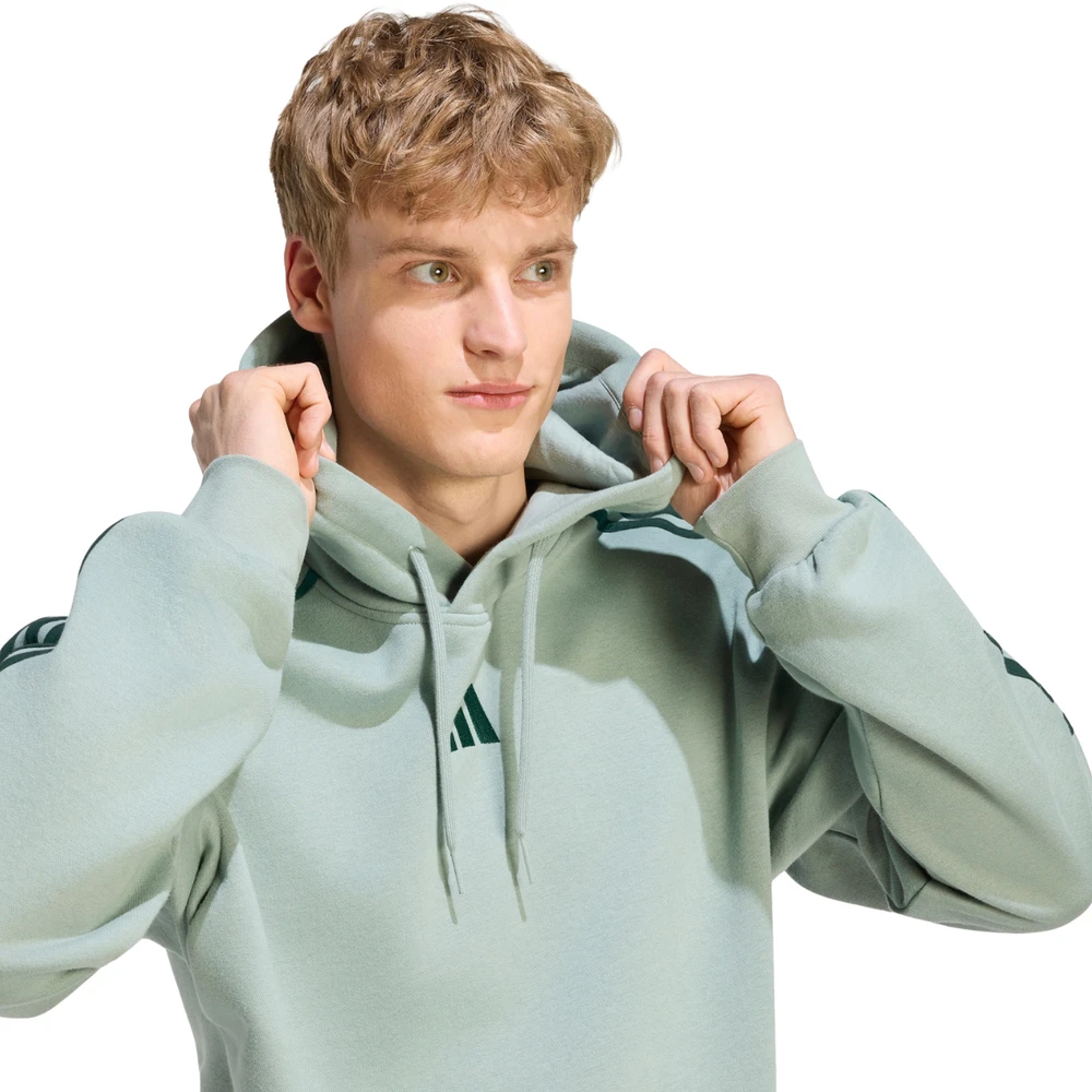 Bluza vyriška adidas Essentials 3-Stripes Fleece Hoodie jasnozielona KY4172 (XL)