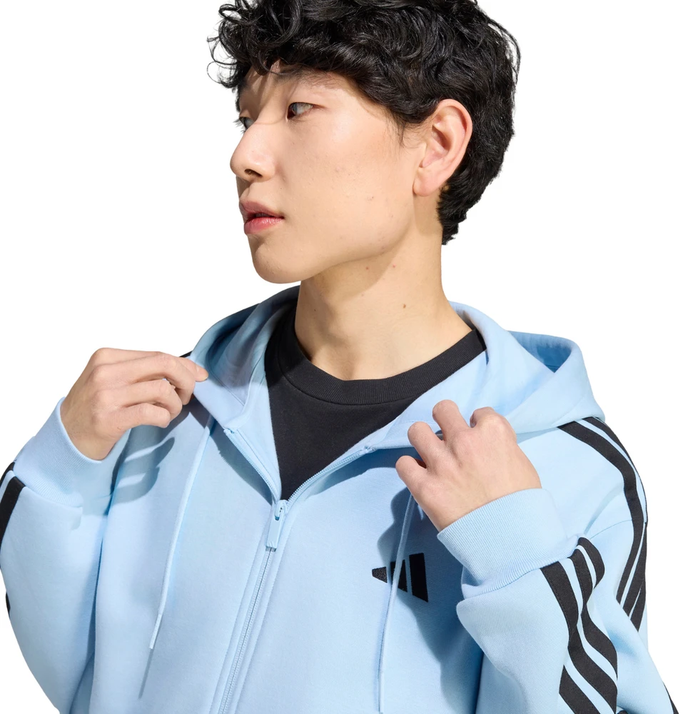 Bluza vyriška adidas Essentials 3-Stripes Fleece Full-Zip Hoodie melsva KY4143 (2XL)