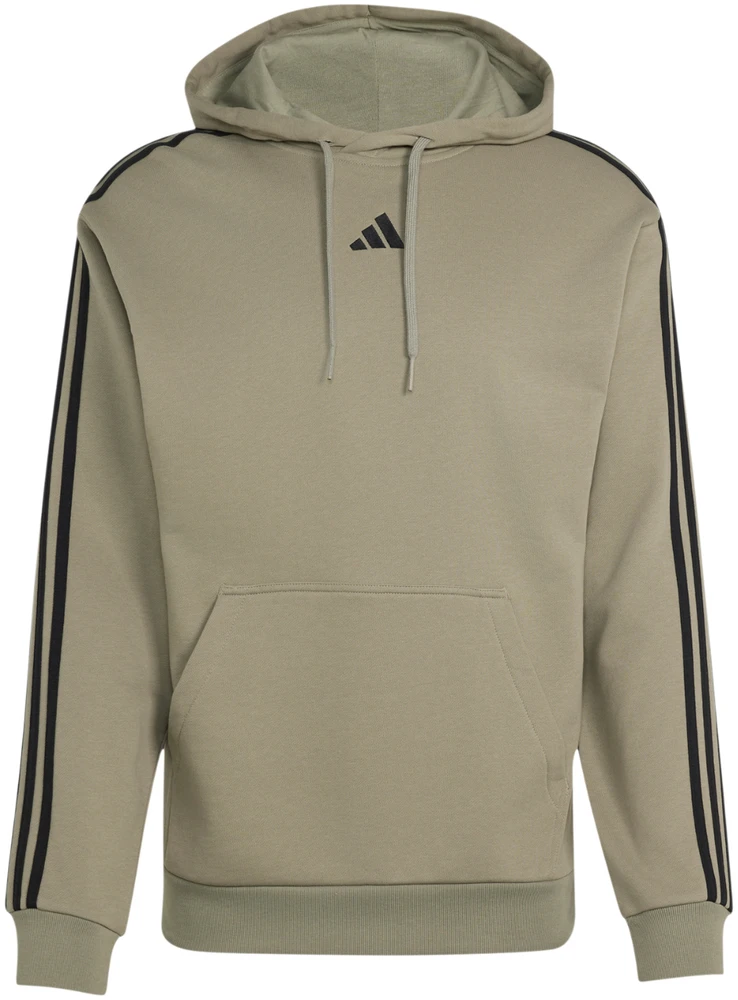 Bluza vyriška adidas Essentials 3-Stripes French Terry Hoodie oliwkowa KY4204 (M)
