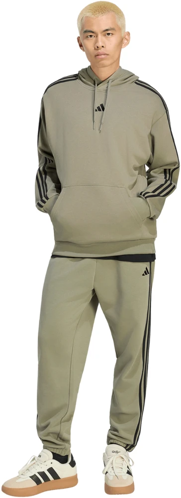 Bluza vyriška adidas Essentials 3-Stripes French Terry Hoodie oliwkowa KY4204 (M)