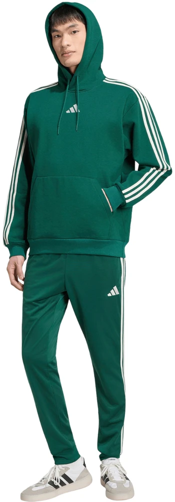Bluza vyriška adidas Essentials 3-Stripes Fleece Hoodie žalia KZ1413 (L)