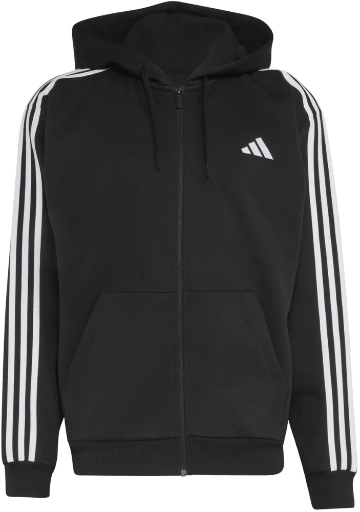 Bluza vyriška adidas Essentials 3-Stripes Fleece Full-Zip Hoodie juoda KY6559 (M)