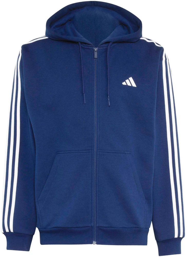 Bluza vyriška adidas Essentials 3-Stripes Fleece Full-Zip Hoodie tamsiai mėlyna KY4144 (S)