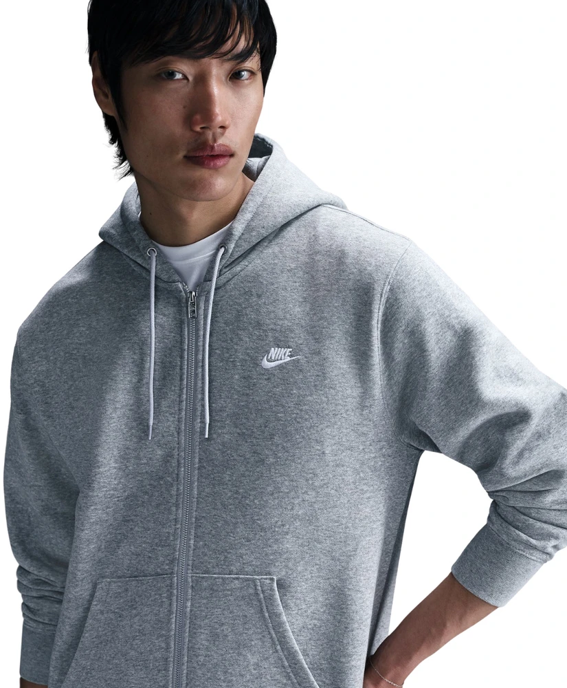Bluza vyriška Nike Club BB FZ Hoodie pilka FN3861 063 (2XL)