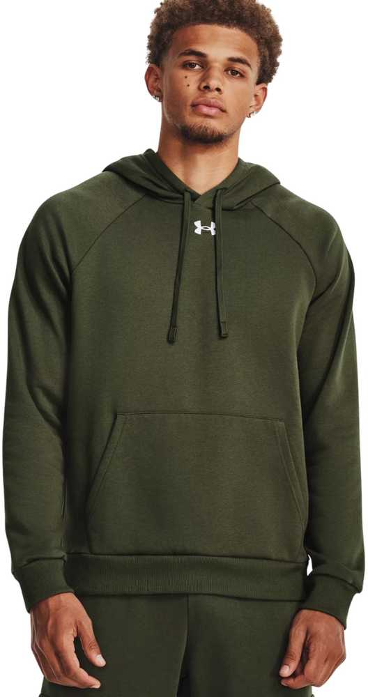 Vyriškas džemperis su gobtuvu Under Armour Rival Fleece, alyvuogių spalvos