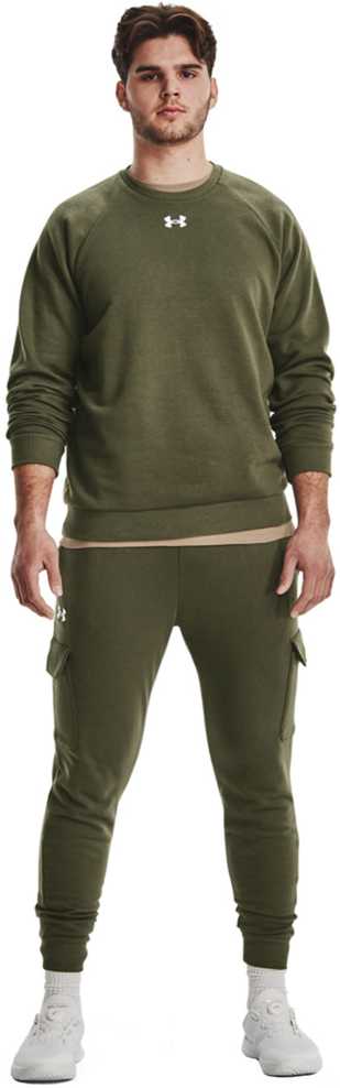Vyriški „Under Armour Rival“ flisiniai marškinėliai, chaki spalvos, 1379755 390