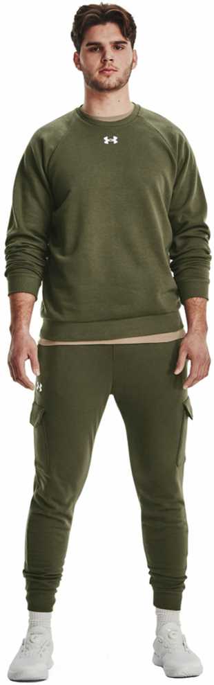 Vyriškas džemperis Under Armour Rival Fleece Crew, chaki spalvos