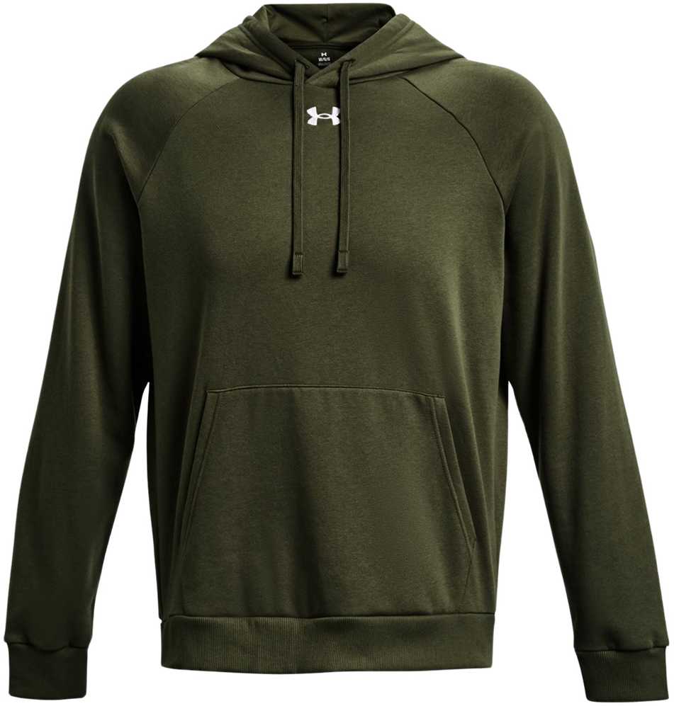 Vyriškas džemperis su gobtuvu Under Armour Rival Fleece, alyvuogių spalvos