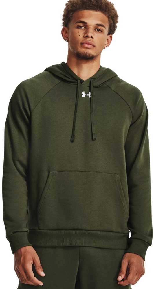 Vyriškas džemperis su gobtuvu Under Armour Rival Fleece, alyvuogių spalvos