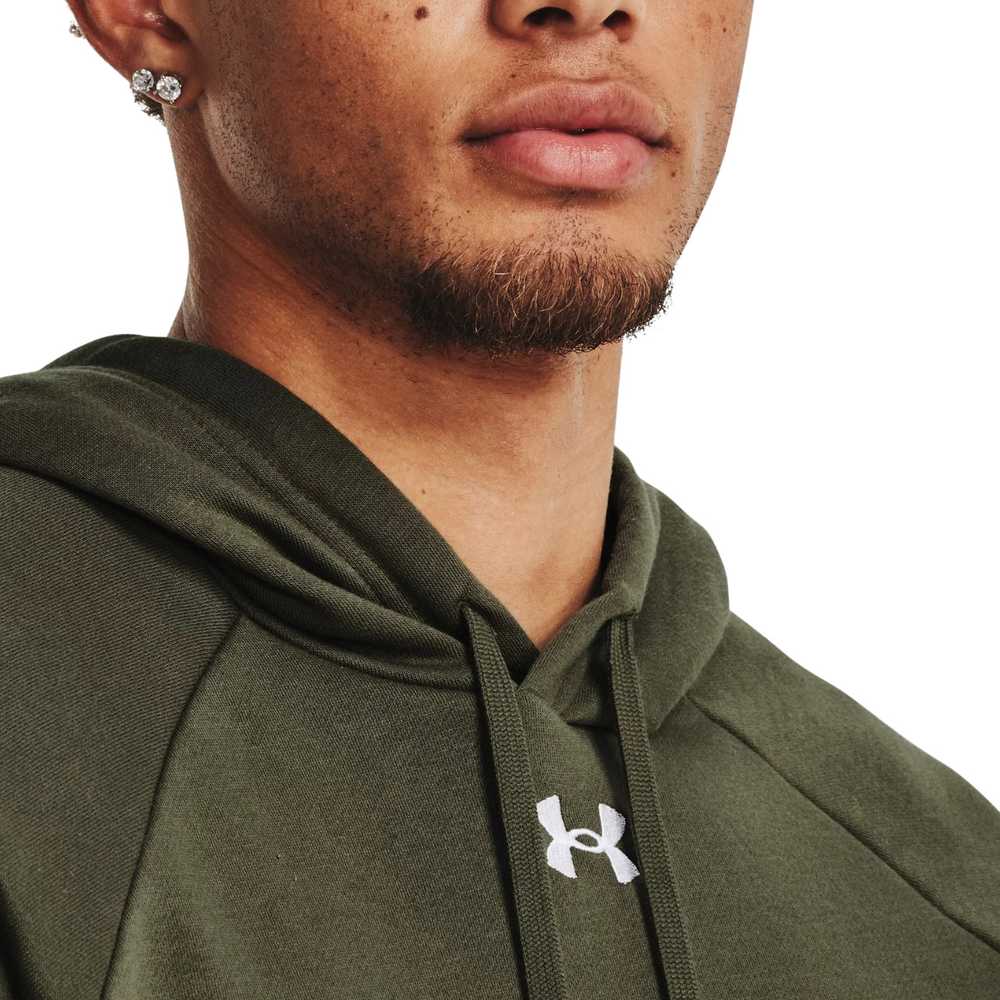 Vyriškas džemperis su gobtuvu Under Armour Rival Fleece, alyvuogių spalvos