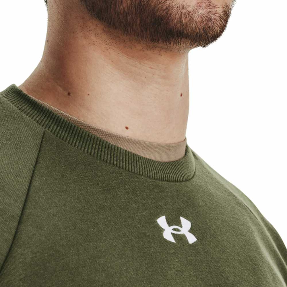 Vyriški „Under Armour Rival“ flisiniai marškinėliai, chaki spalvos, 1379755 390