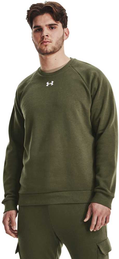 Vyriški „Under Armour Rival“ flisiniai marškinėliai, chaki spalvos, 1379755 390