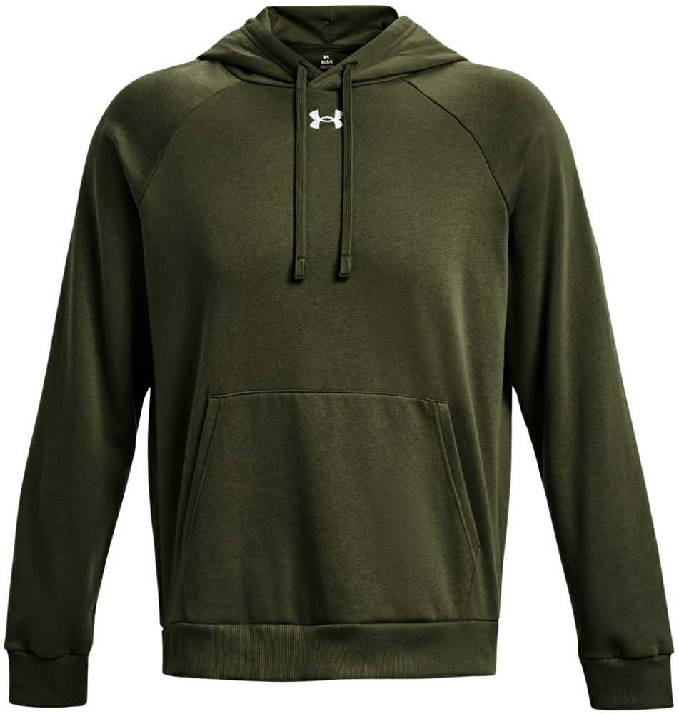 Vyriškas džemperis su gobtuvu Under Armour Rival Fleece, alyvuogių spalvos